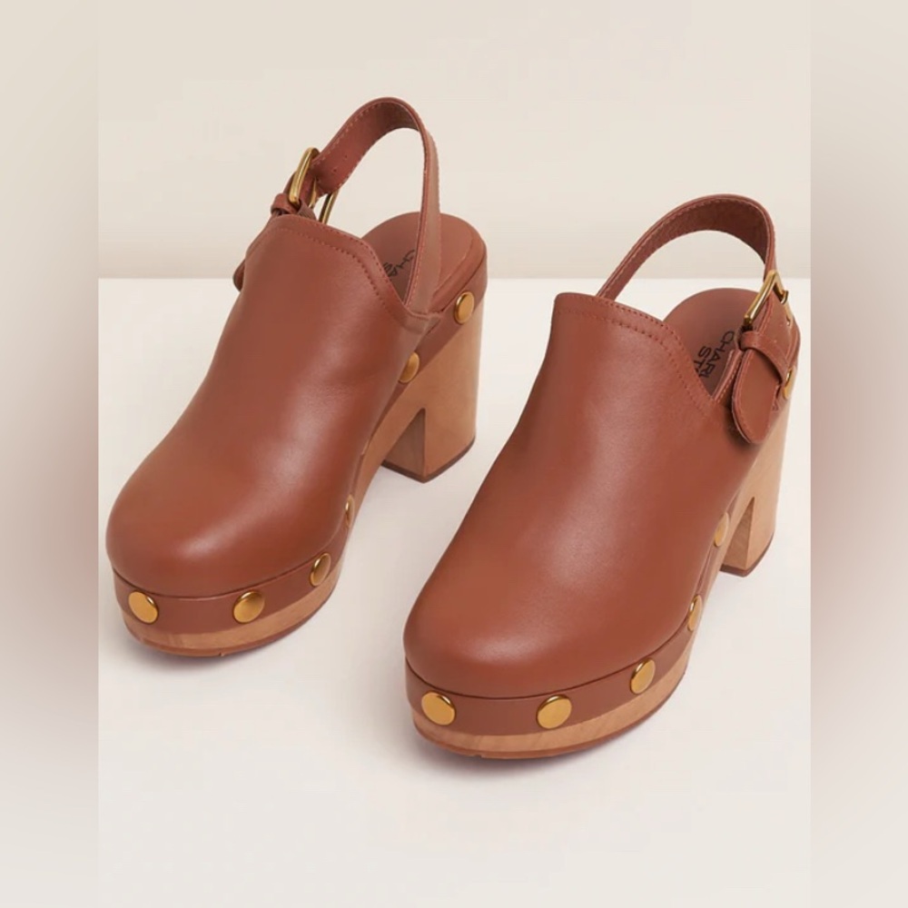 CHARLOTTE STONE wooden studded heels. - Picture 6 of 15